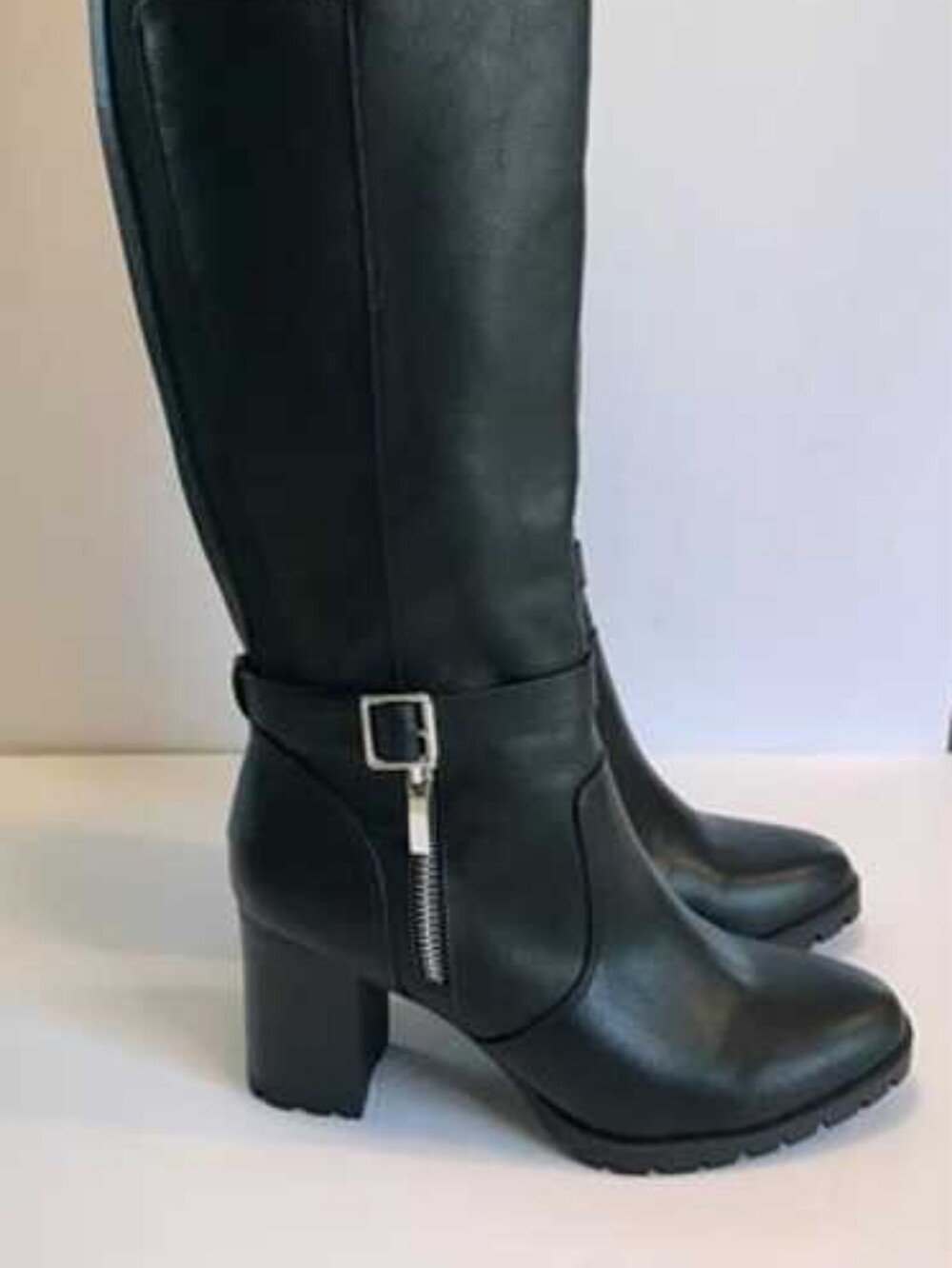 Black Women's Knee-High Heeled Riding Boots Kelly & Katie Sz 8.5